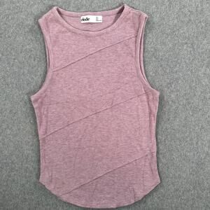 Elodie Ribbed Tank Top Women's Small Purple High Neck Sleeveless Crossover